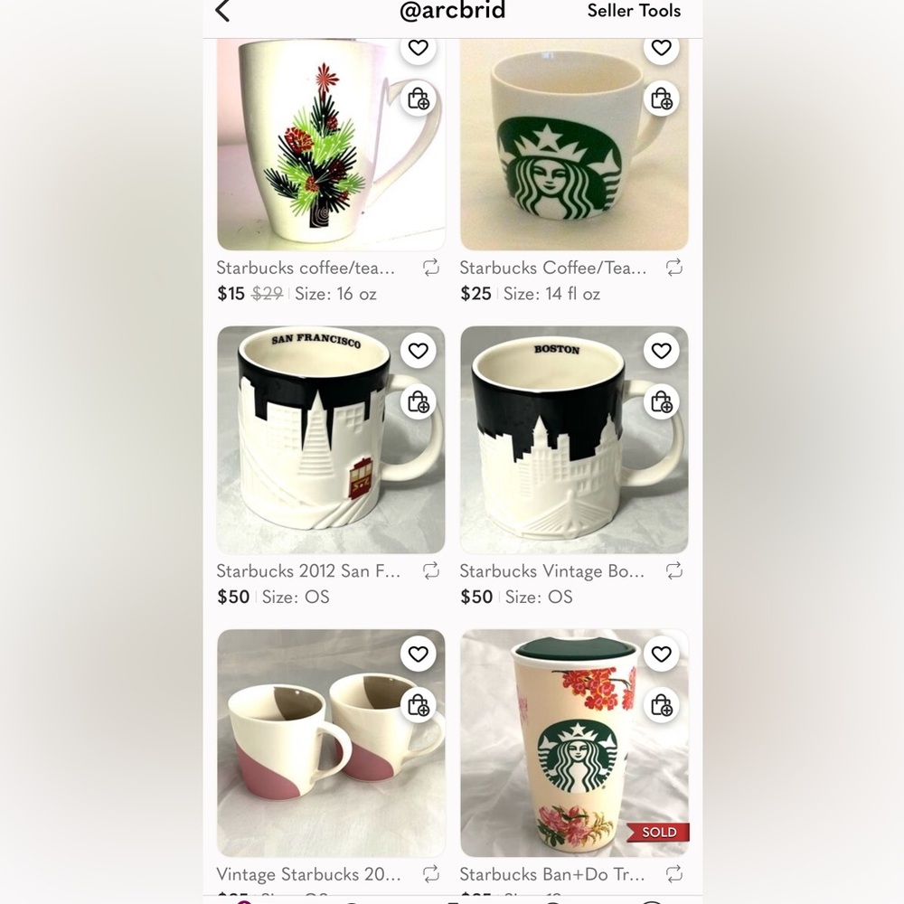 Vintage Starbucks 2005 Coffee Mugs Dipped Pink Grey Ceramic Mugs 14 oz - Picture 10 of 10